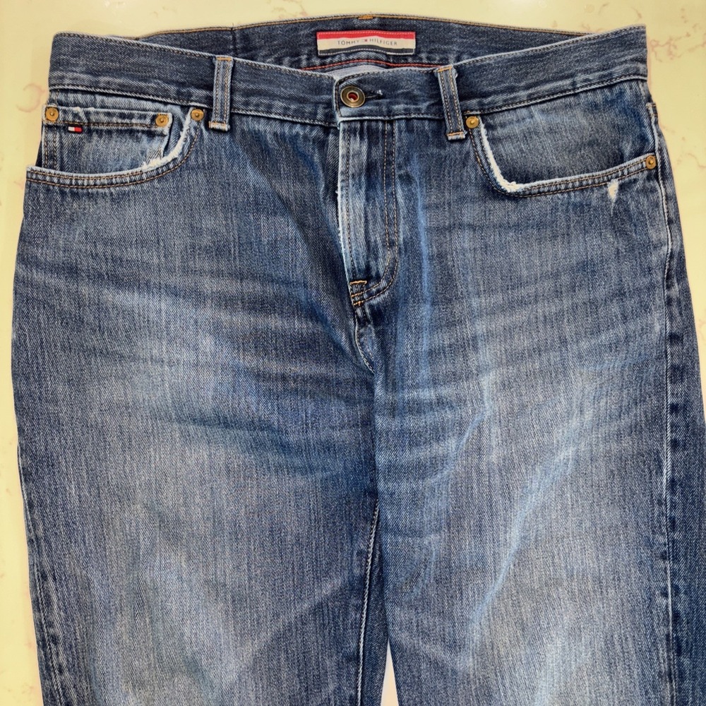 DISTRESSED Vintage 90s Tommy Hilfiger Denim‎ Jeans 34x30 Classic Y2K Look
